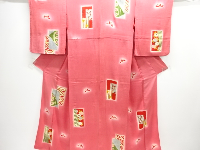 JAPANESE KIMONO / ANTIQUE KIMONO / SILK / KINSHA / FLOWER